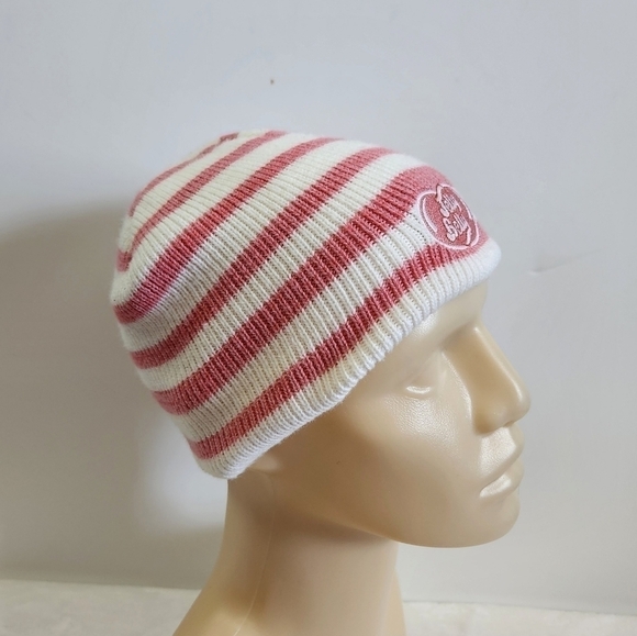WEST Coast Novelty Jelly Belly Beans Soft Light Pink White Striped Knit Hat Cap - Picture 7 of 11